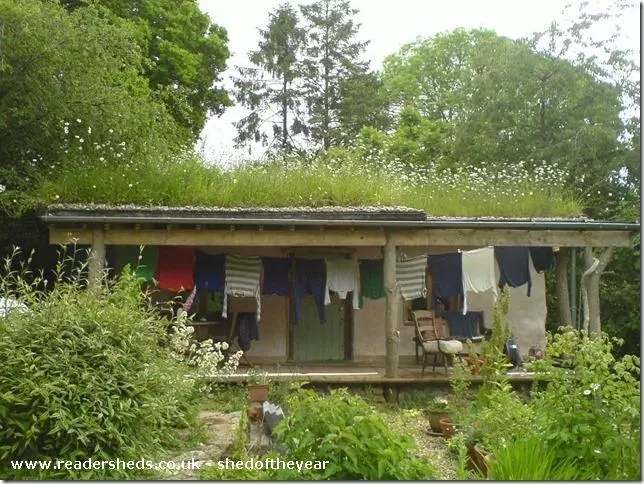 The Strawdio was built out of Strawbales and is a hybrid "loadbearing" and timber supported structure