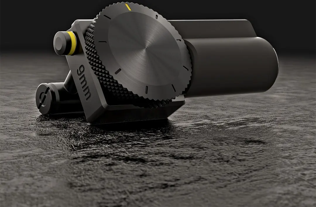 When it comes to unlocking the gun, users enter a pin code by turning a dial on the side of the attachment