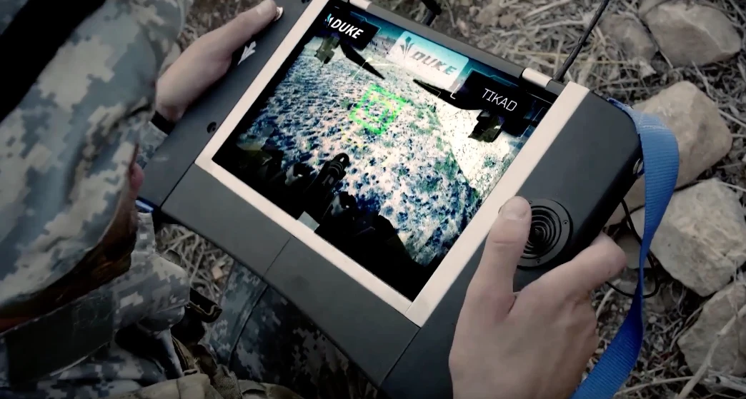 A human controller directs the drone and targeting remotely