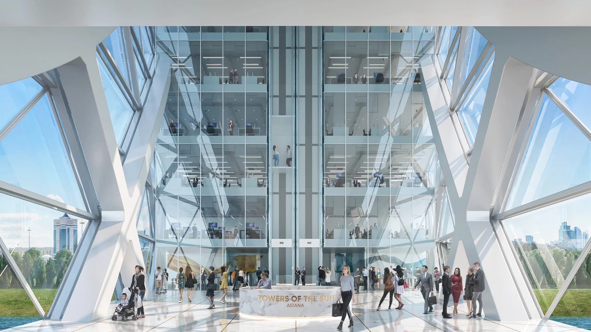 The Tower of the Sun would include residential, office, hotel, and commercial spaces