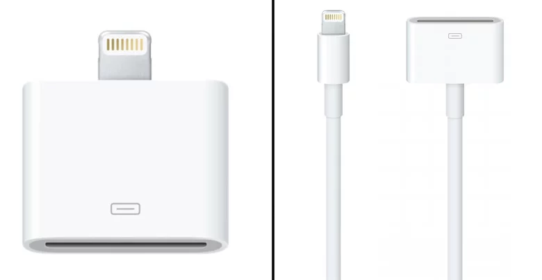 The Lightning to 30-pin Adapter and cable