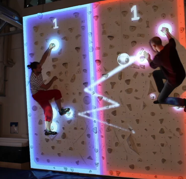 Augmented Climbing's Climball: pong where you are the paddles