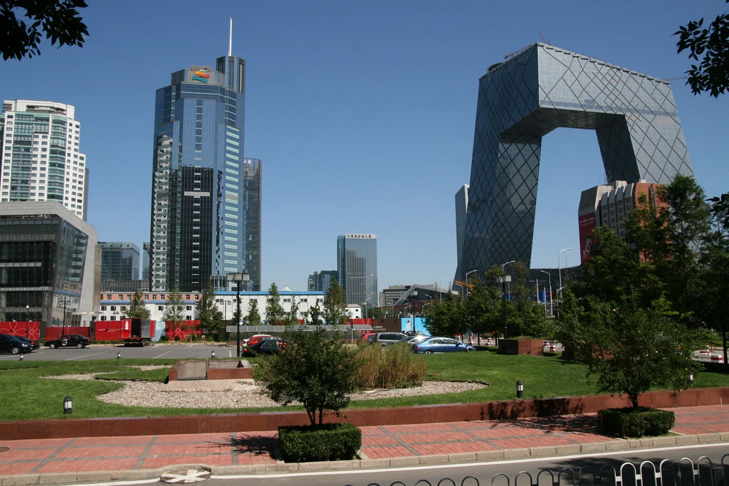 To the right of the photo: OMA's CCTV Headquarters in Beijing (Photo: poeloq)