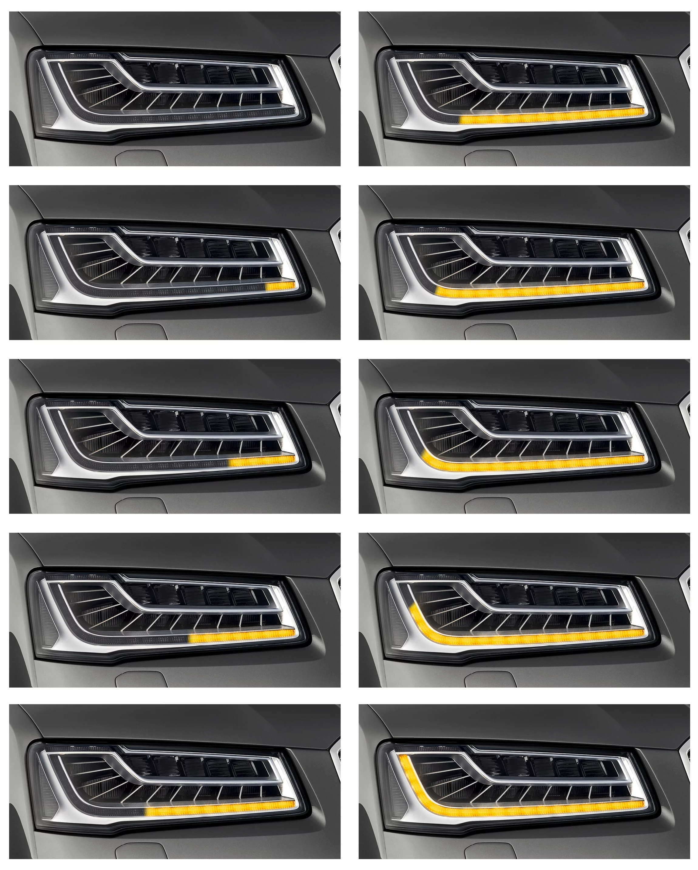 Audi's new turn signals that light up in sequence to indicate the intended turn direction