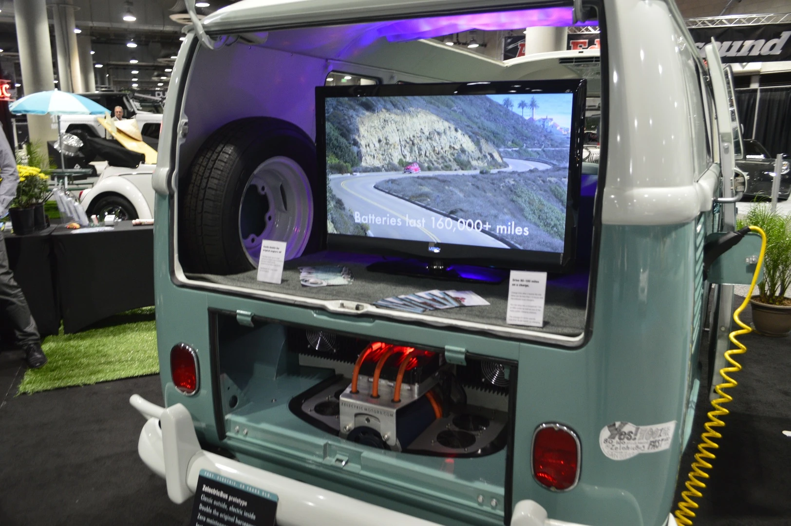 A peek inside the back of the Zelectric bus