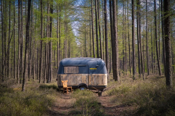 KantoorKaravaan, by Netherlands' The Tipping Point Foundation is a solar-powered micro-office for digital nomads
