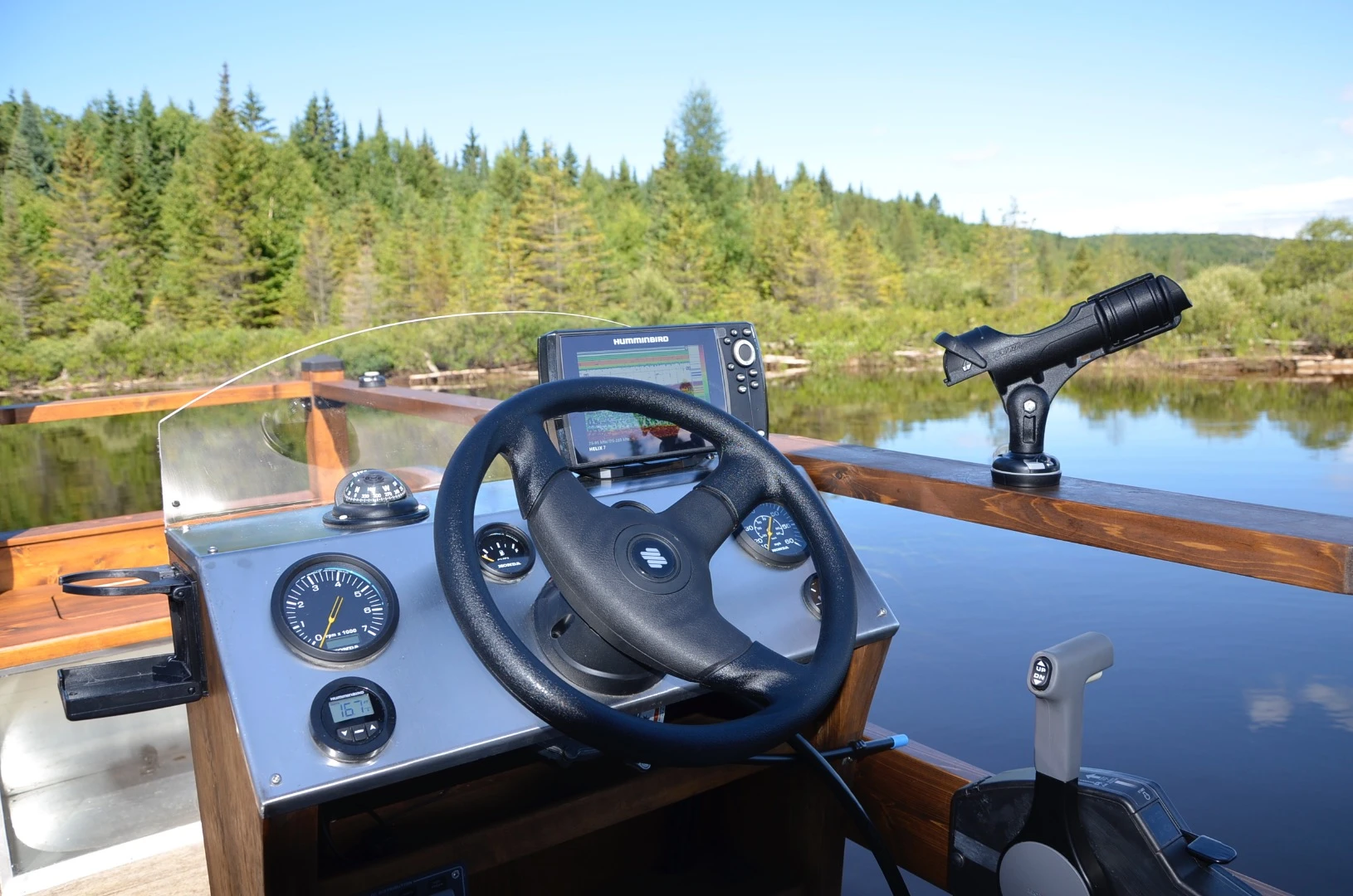 Le Koroc is propelled by a Honda BF90 VTEC outboard