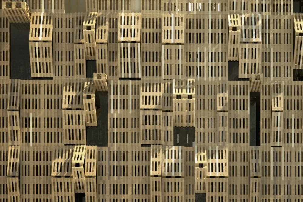 The AME-LOT student housing project is made entirely out of recycled pallets (Image by Malka Architecture)