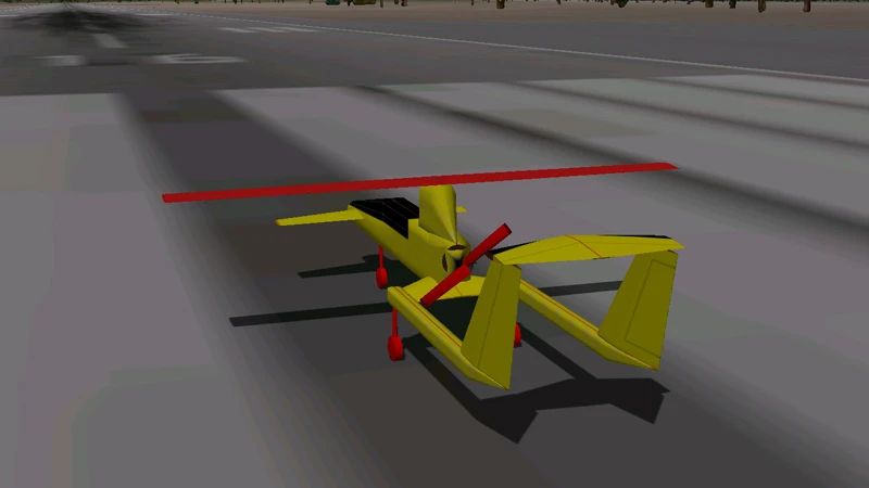 Twin boom pusher prop gyro- plane computer model