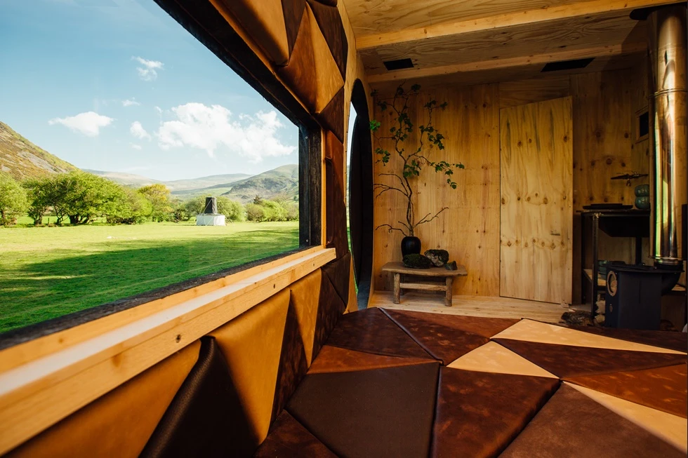 Inside the Animated Forest tiny cabin