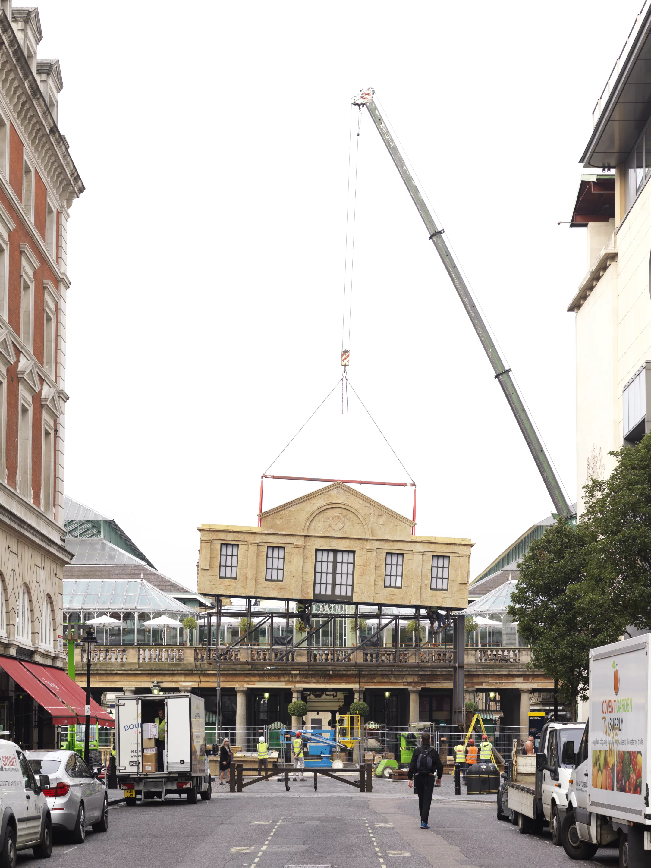 Part of the building being lowered into place by crane (Photo: Chris Tubbs)