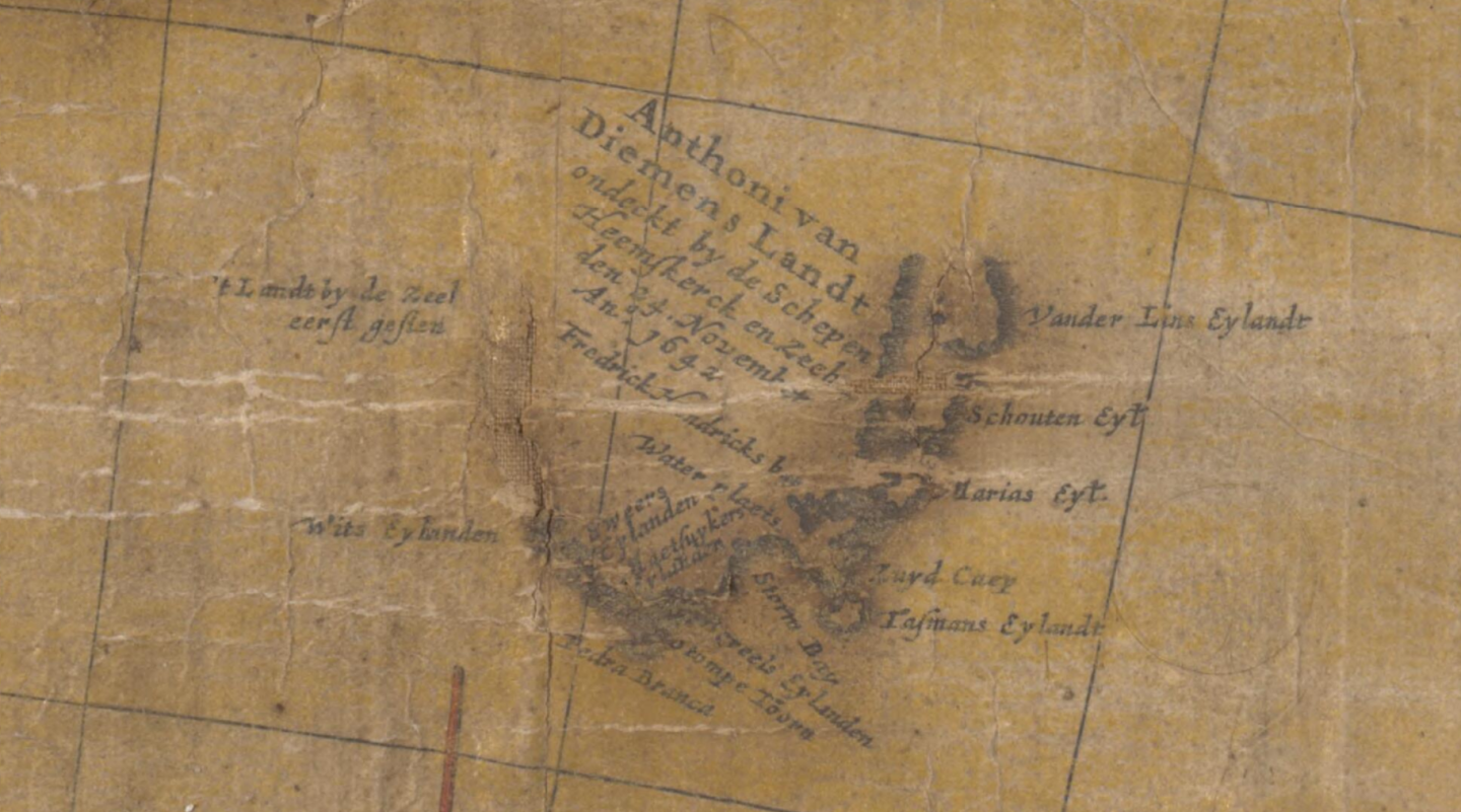 On November 24, 1642, Abel Tasman made the first recorded sighting of the Australian island state of Tasmania aboard the Zeehaen. He named Tasmania Anthoonij van Diemenslandt (Van Diemen's Land), after the head of the Dutch East India Company, Anthony van Diemen. The island was renamed Tasmania after Tasman two centuries later. Archipelagi Orientalis includes the first details of Tasman's sighting of Tasmania and the first map of the island's coastline.