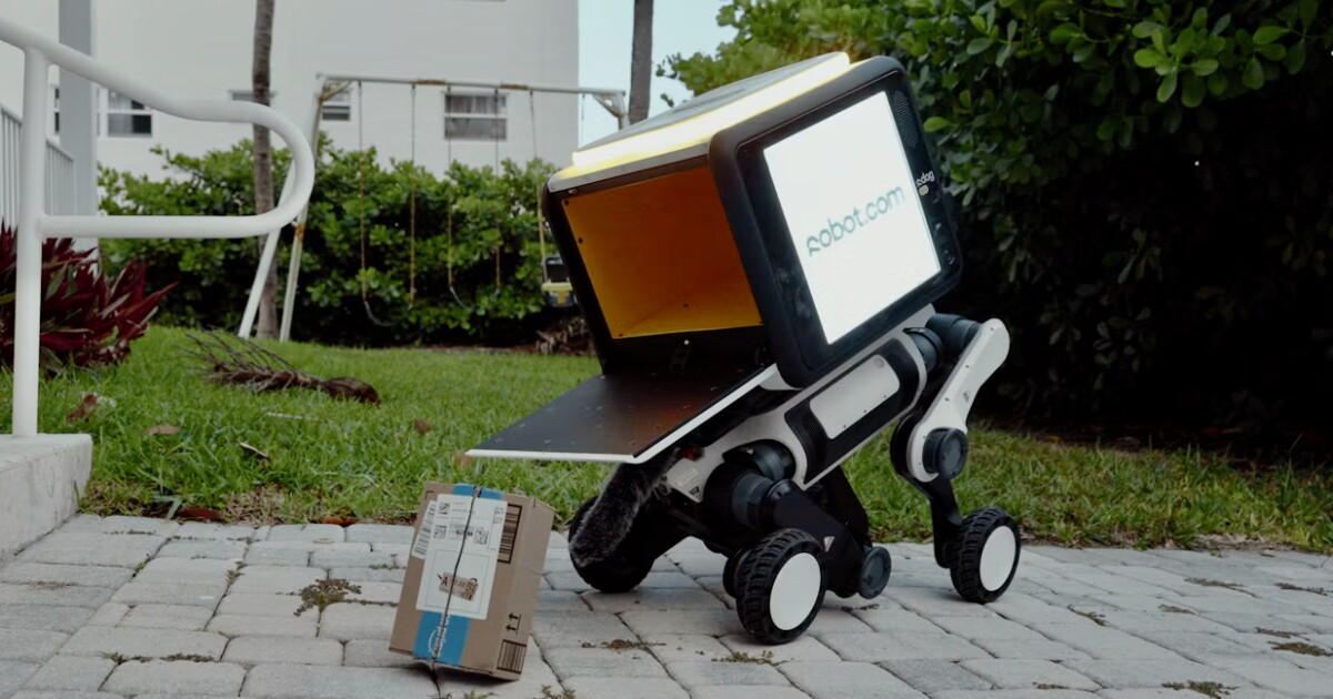 Robot dog delivers packages and ads for easier deliveries Robot dog delivers packages and ads for easier deliveries