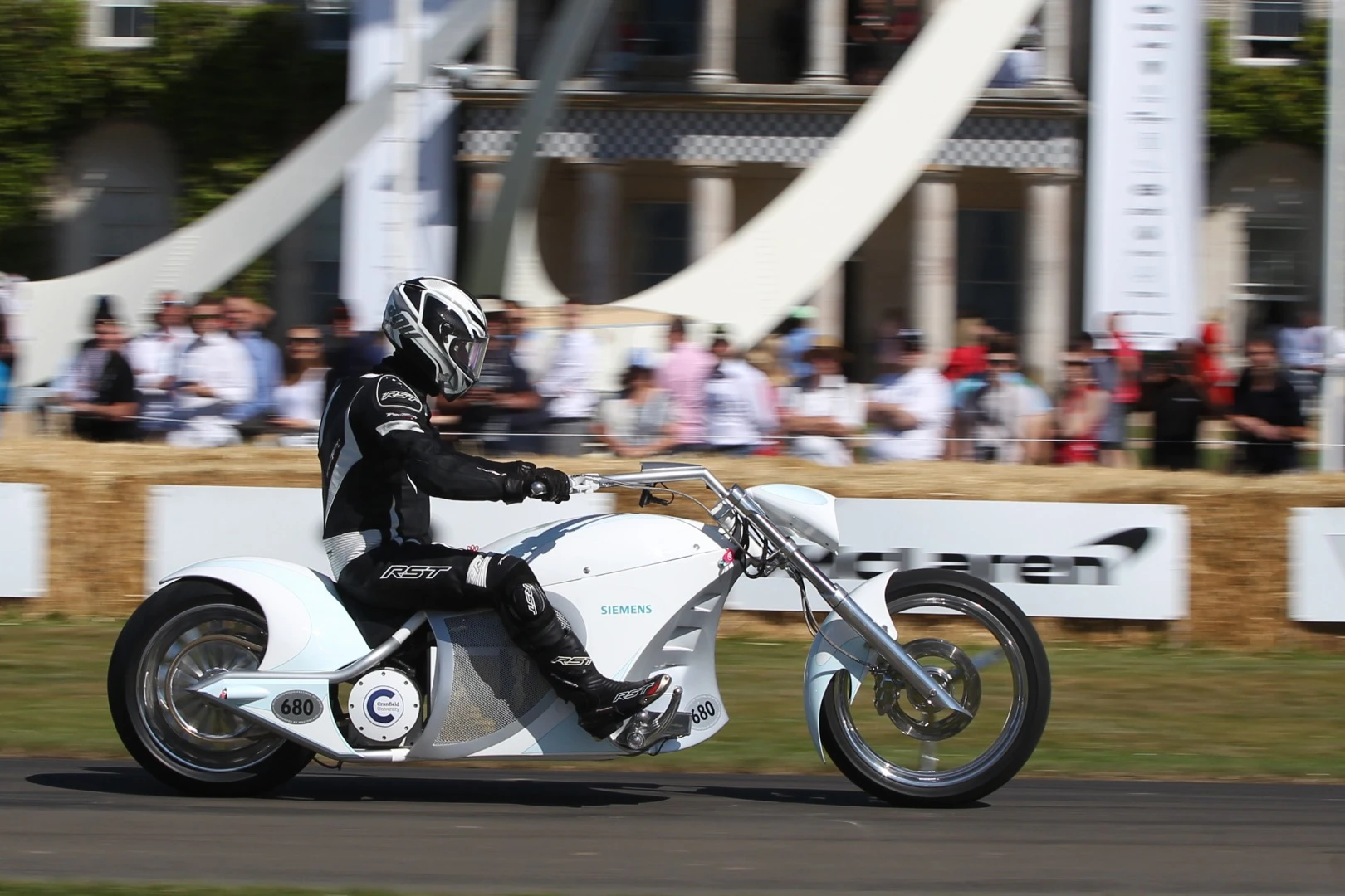 Siemens brought out its electric EcoBike chopper, designed and built by the Orange County Choppers team
