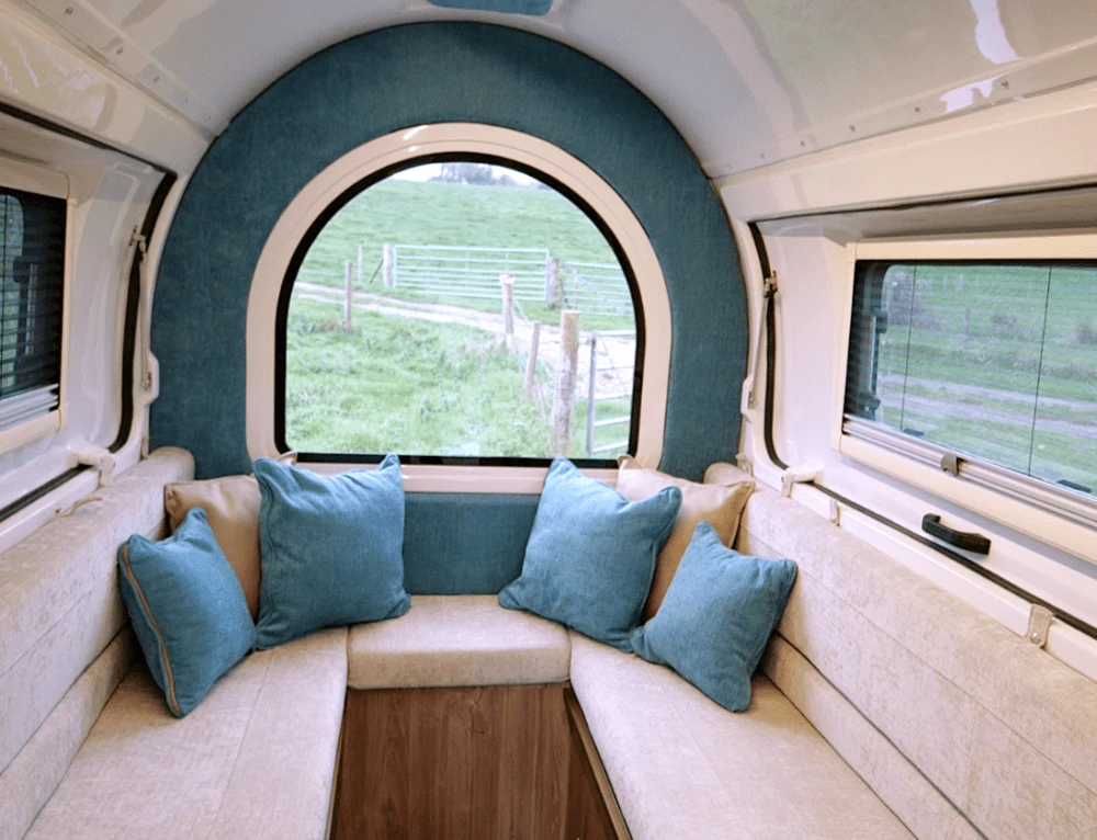 Remove the table and the Campod dining area becomes a sofa lounge