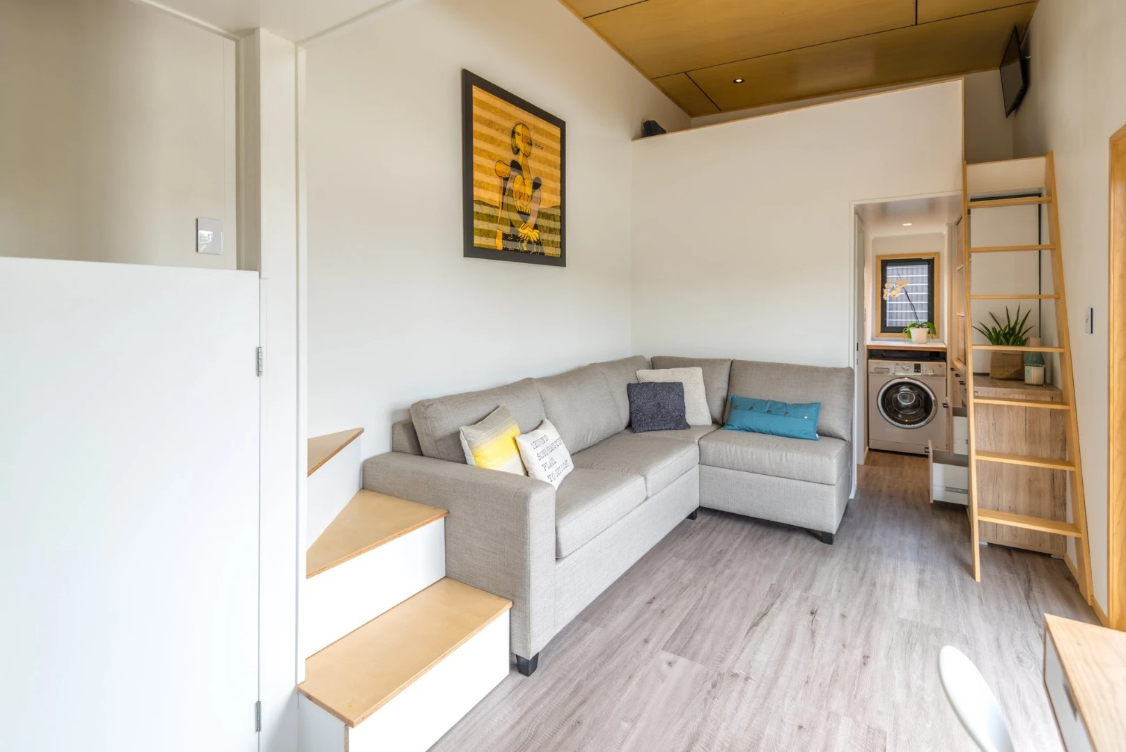 The tiny house on wheels can be installed without disruption to the existing connections or site