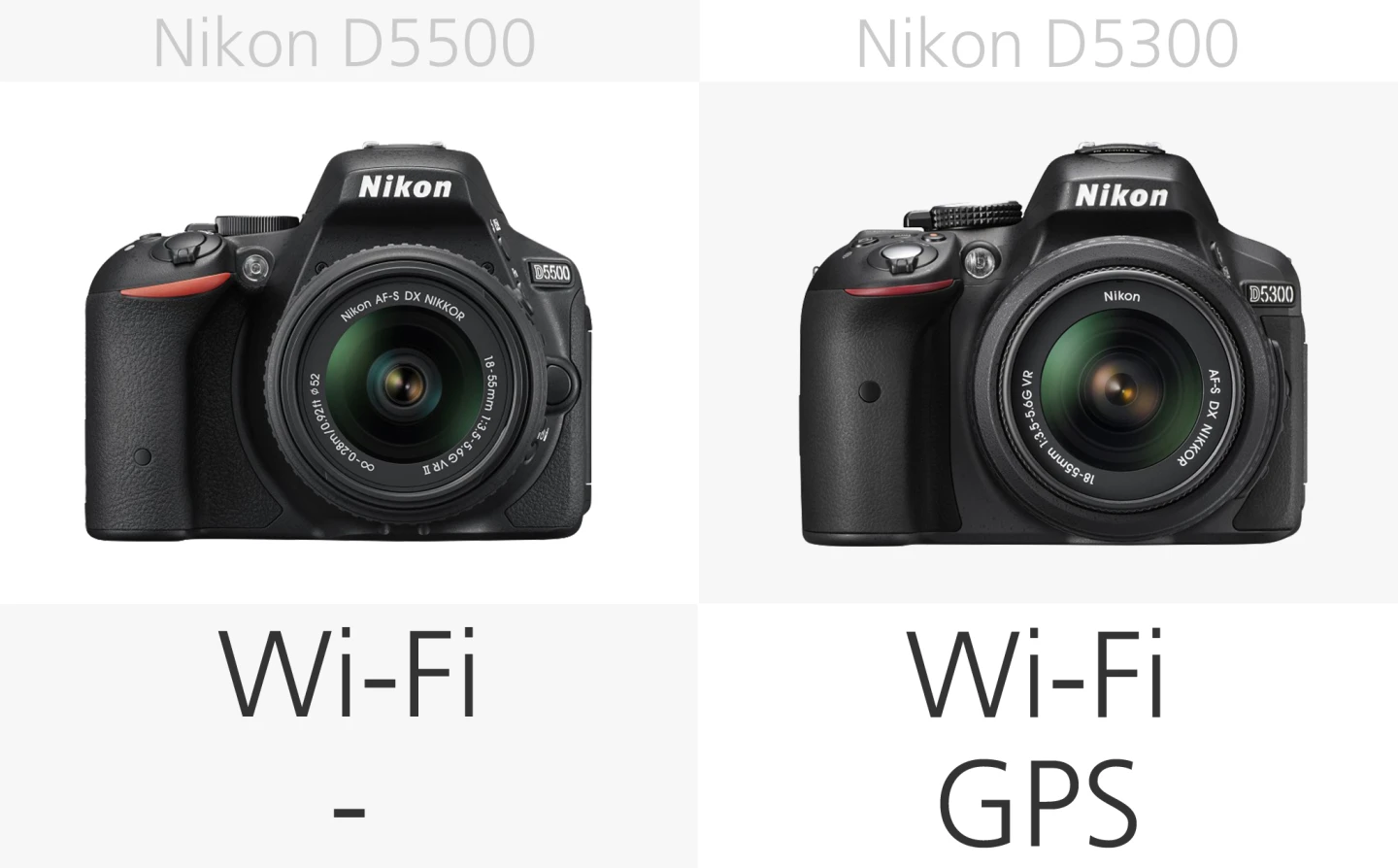 Nikon D5500 vs. Nikon D5300 wireless comparison