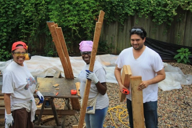 Lakiya Culley at work on her new Passive House (Photo: Parsons New School)