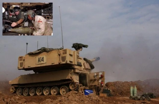 An M-109A6 Howitzer from Alpha Battery, 3rd Battalion, 83rd Field Artillery, 2nd Brigade Combat Team, 1st Cavalry Division, sends a round down range during combat operations in Fallujah, Iraq. The NLOS-C no longer requires munitions handling by soldiers.