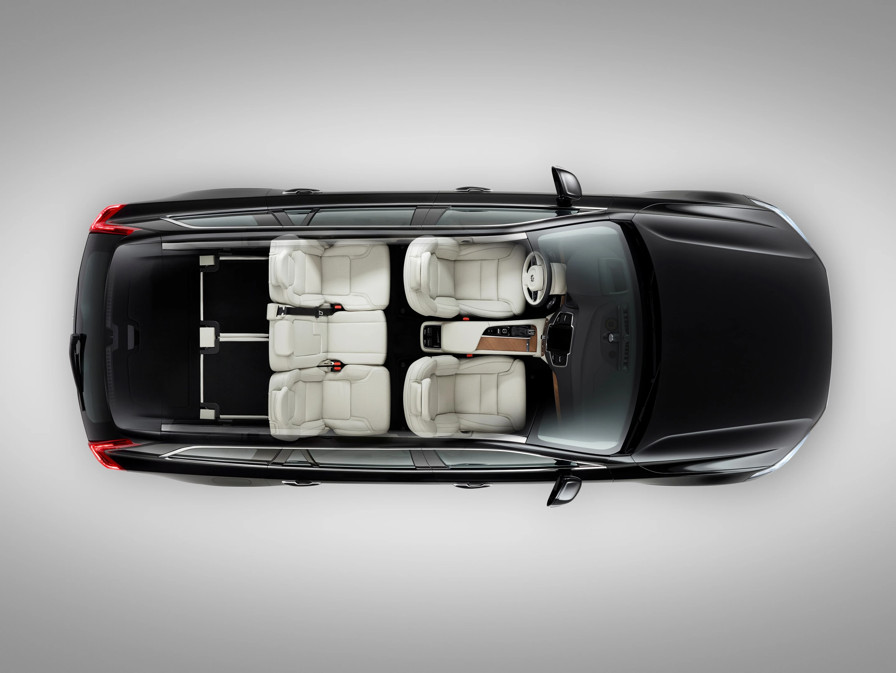 The XC90's interior is flexible and designed for families