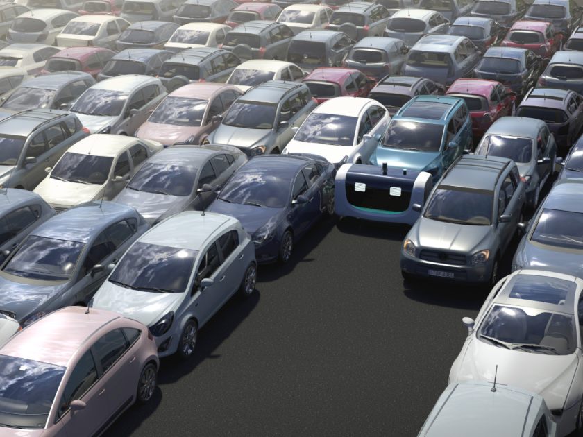 Cars can be parked several layers deep, with very little space separating them as nobody needs to open the doors