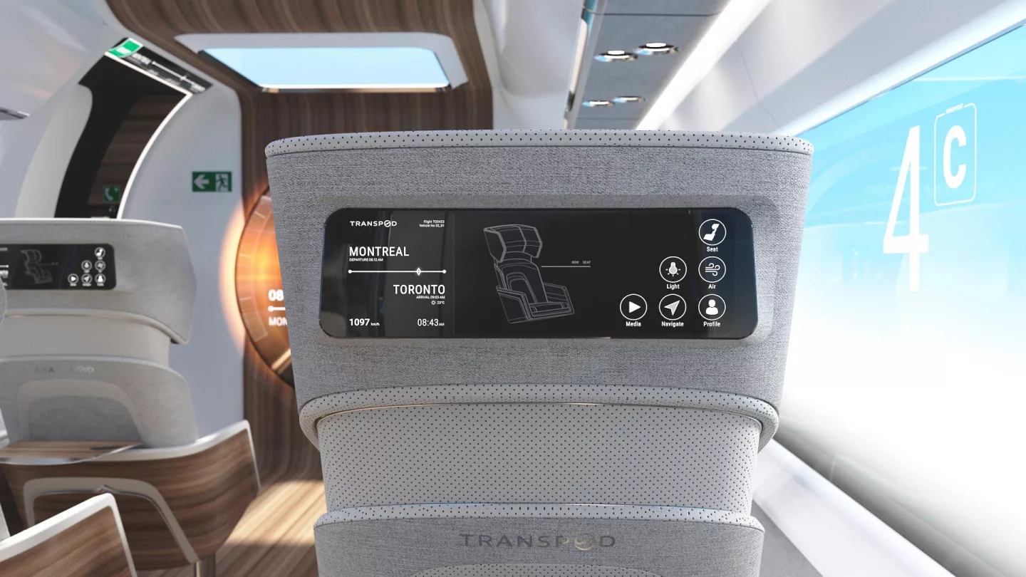 There'll be sick touchscreens in the seats, if you're fast enough to enjoy them before you get there