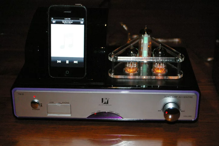 A mix of old and new ... the JoyVirtue TM-6 Tube-Amp AV Center - old style sound from new digital music