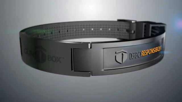 Once a firearm is secured safely inside, gun owners can unlock the Gun Box with an RFID-equipped bracelet (or ring), via a fingerprint scan, or a combination of the two