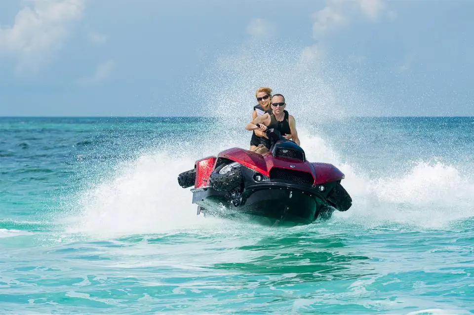 The BMW inline four-cylinder powers the jet drive on water