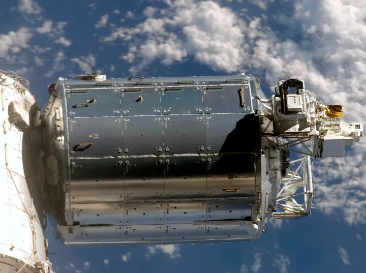 The Columbus Laboratory as photographed from the space shuttle Atlantis