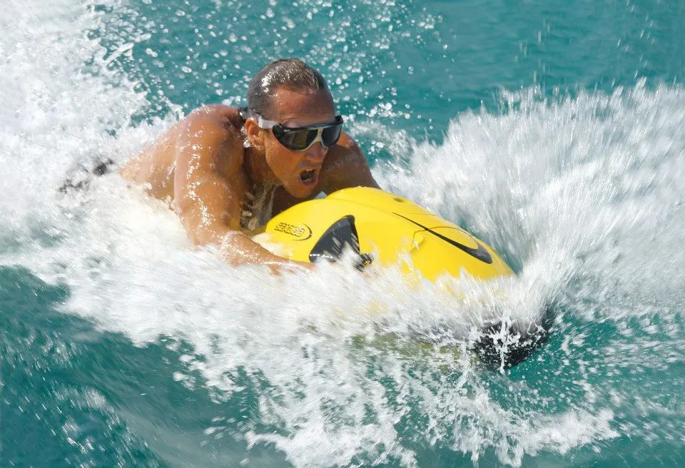 The SeaBob hits the water