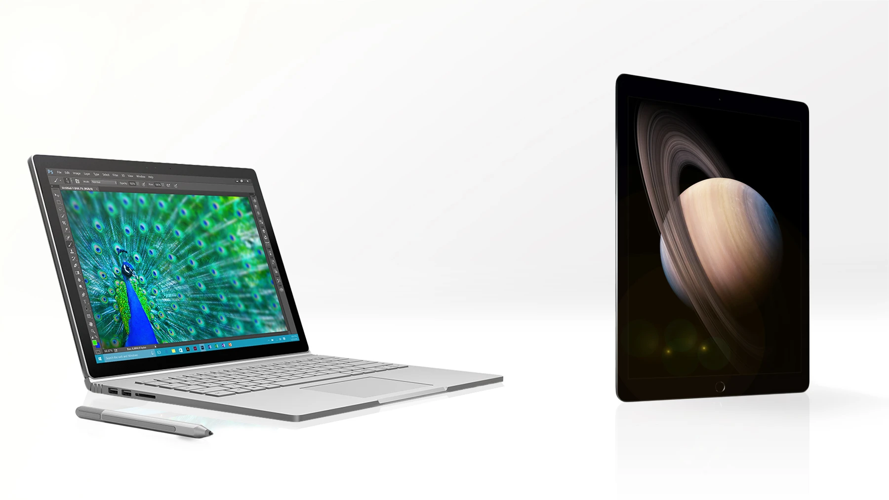 Desktop and mobile worlds are colliding, as Gizmag compares the Surface Book to the iPad Pro