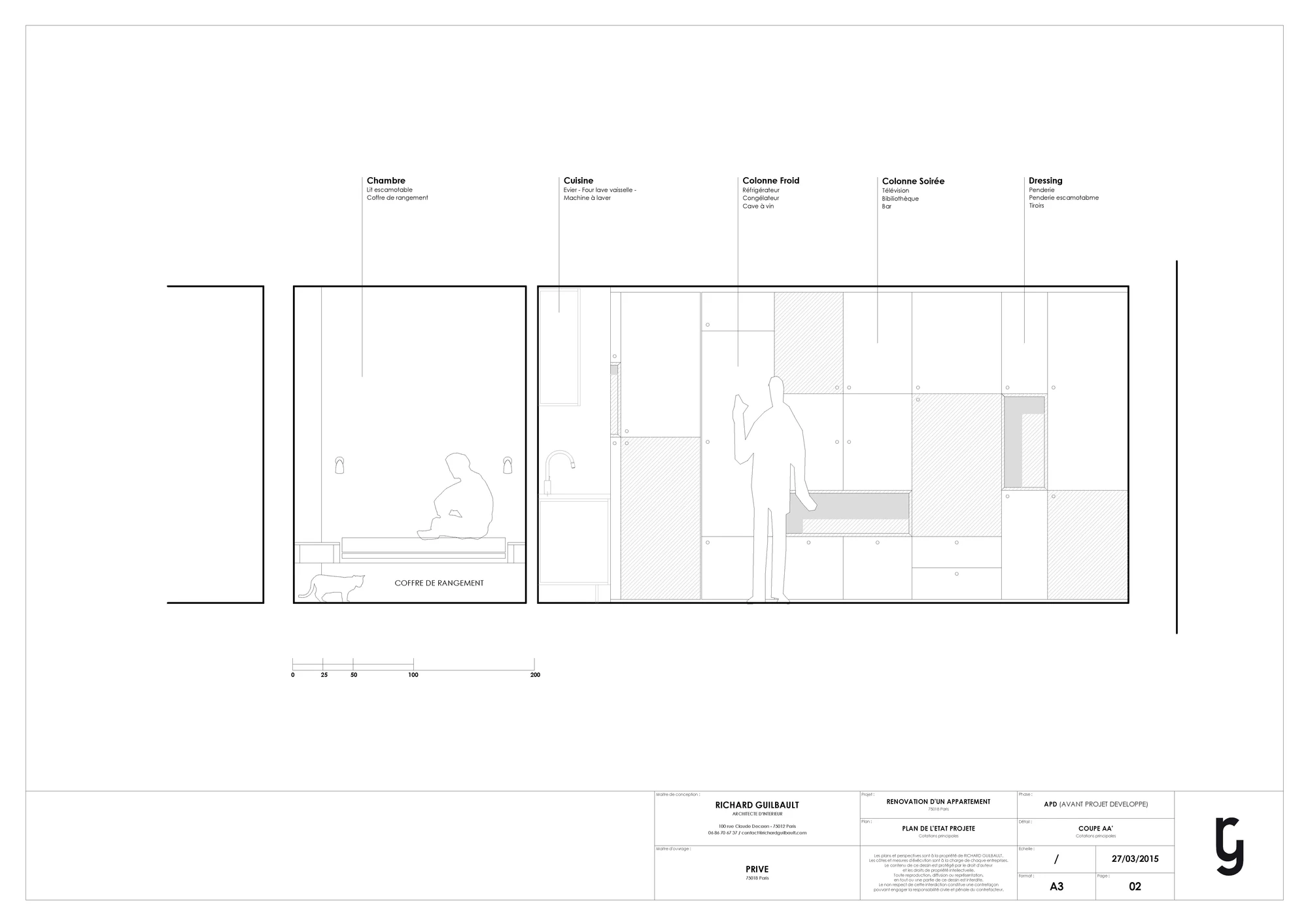 Architectural plan of the apartment (Image: Richard Guilbault)