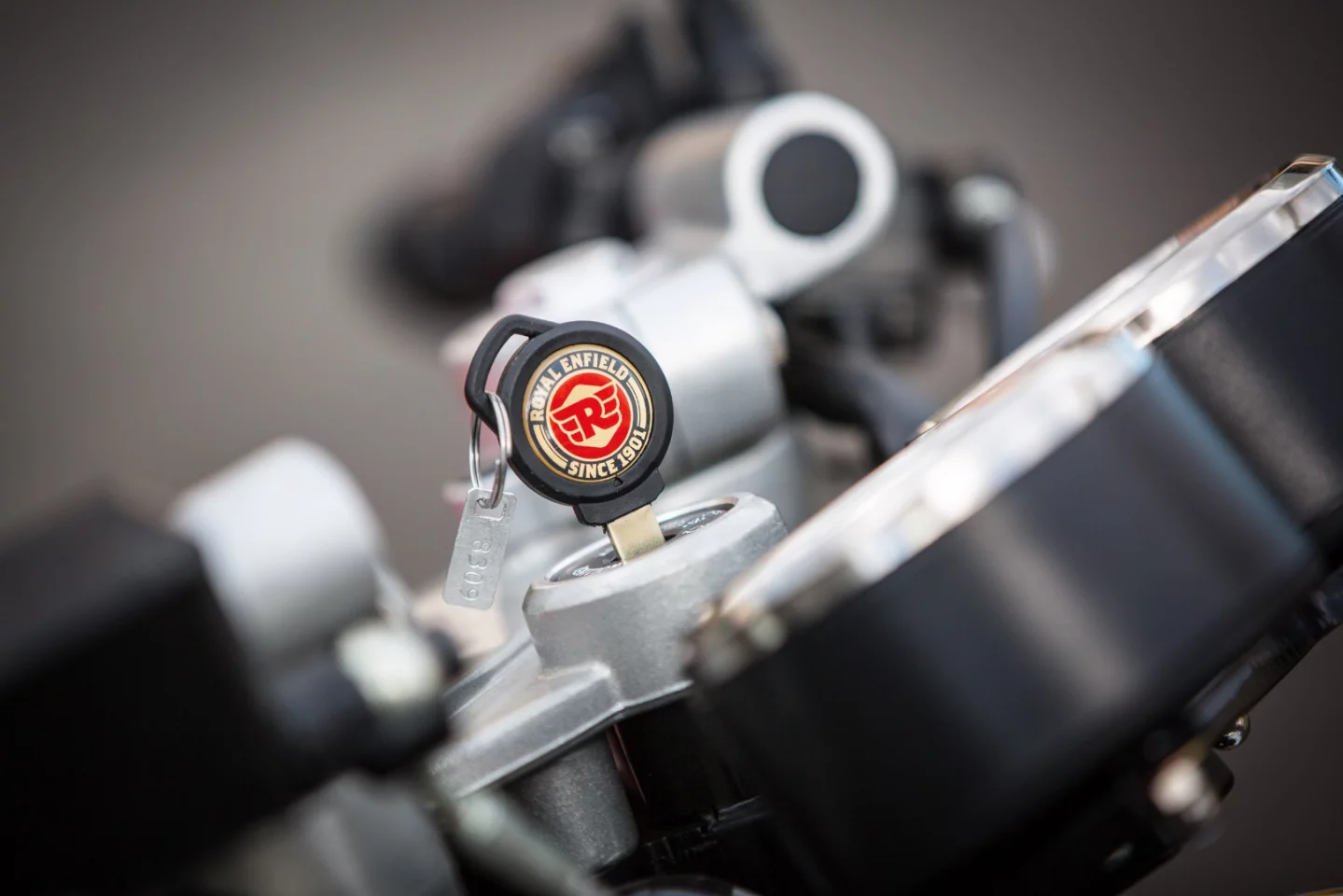 Royal Enfield's Continental GT: the beautiful key is a nice touch in itself. (Photo: Loz Blain/Gizmag)