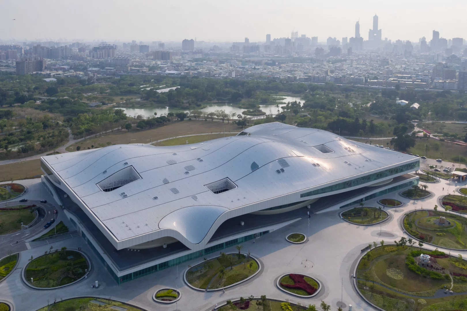 Designed by Dutch architecture firm Mecanoo, the National Kaohsiung Centre for the Arts is described as the largest performing arts center in the world