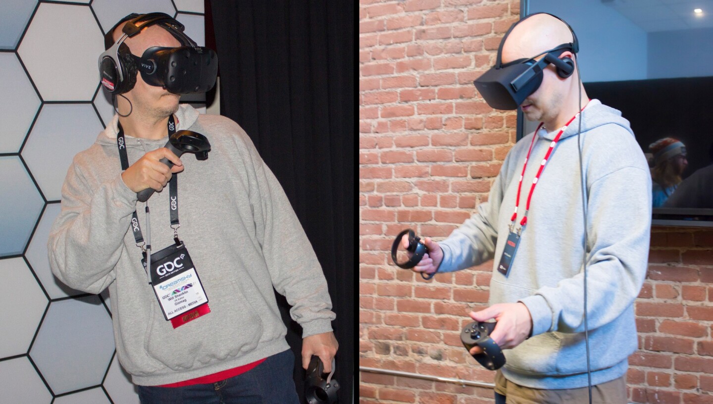 Vive (left), Oculus Rift