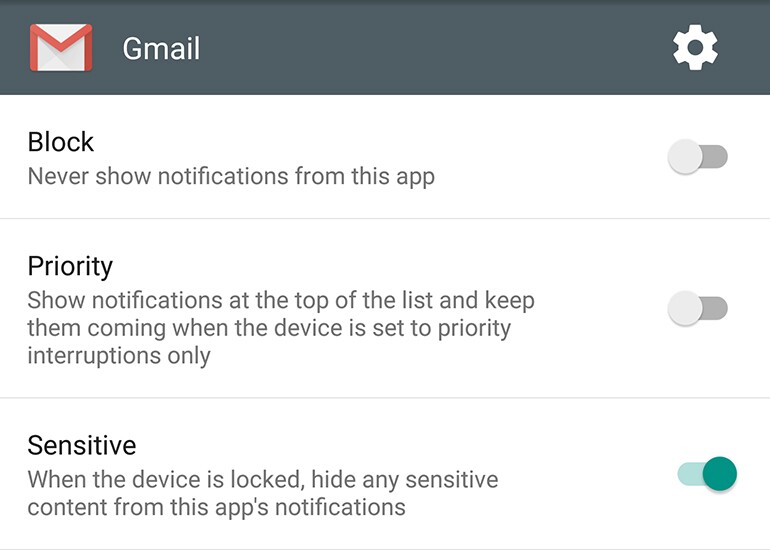 Sensitive notifications can be hidden
