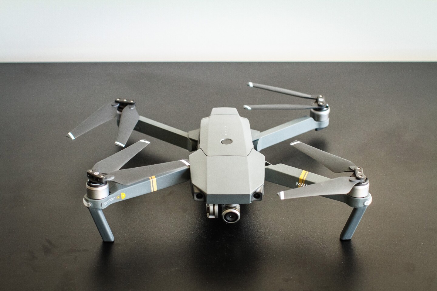 DJI Mavic Pro: fold-away propellers fling themselves out to full width as soon as the motors start up