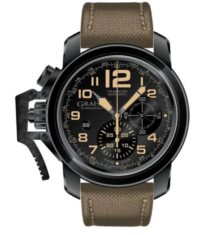 Graham Chronofighter Oversize Black Sahara Wildlife - 47 mm diameter in steel
