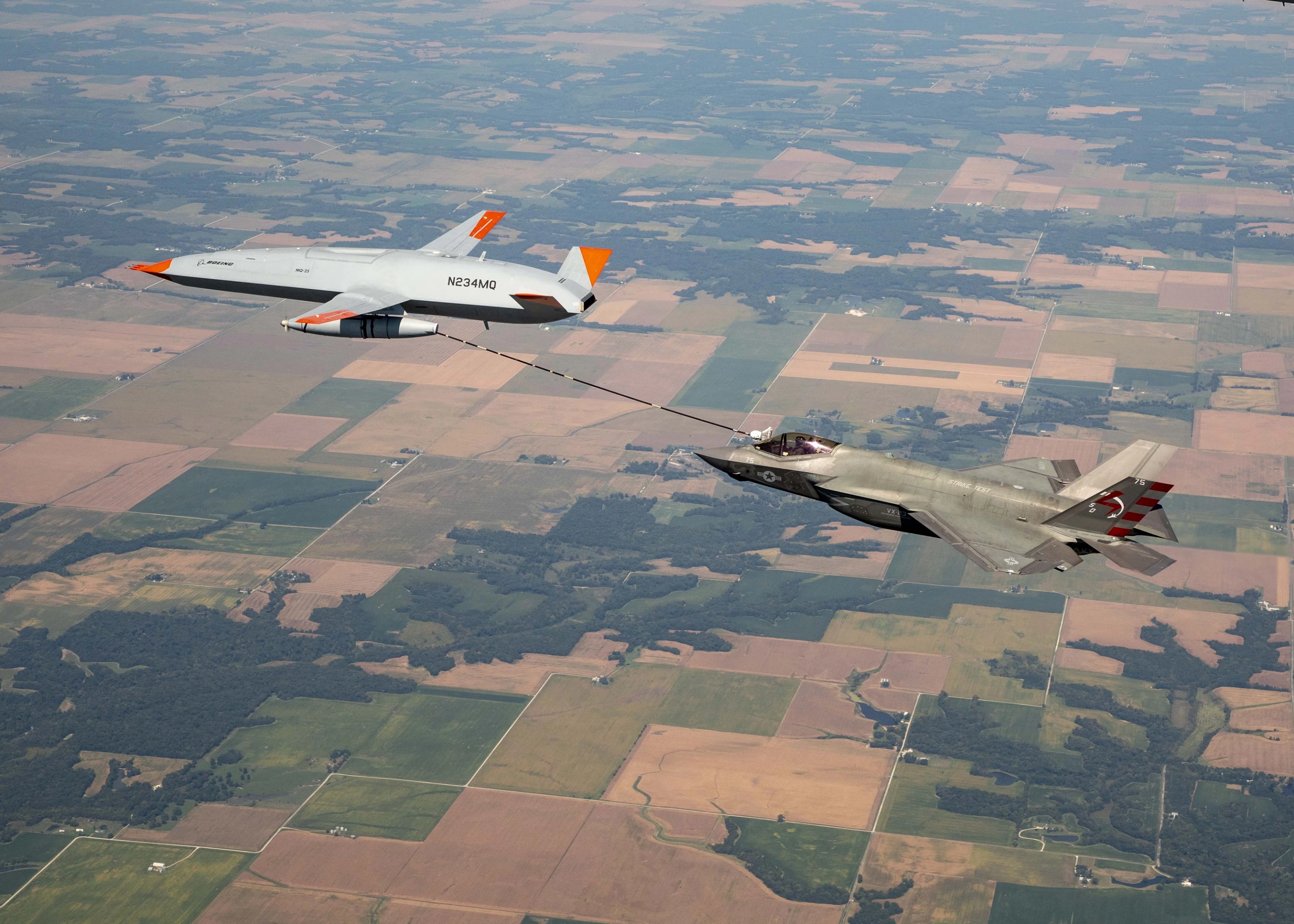 The F-35C taking on fuel from the MQ-25