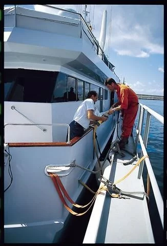 Securing a yacht prior to draining the deck