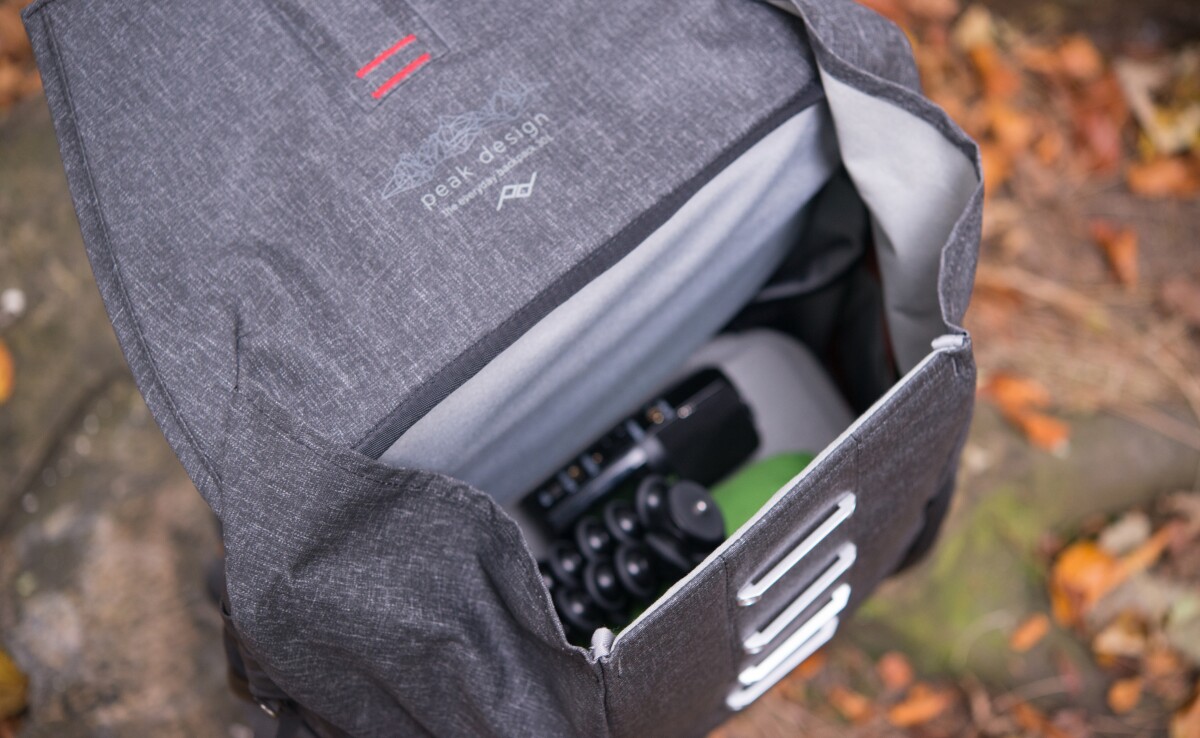 We used the top section of the Peak Design Everyday Backpack for storing things other than lenses and cameras