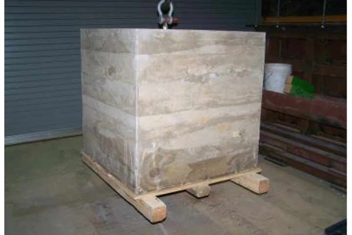 'Green' research at Louisiana Tech has resulted in new geopolymer concrete technology, like this 5,000lb concrete block cast using fly ash