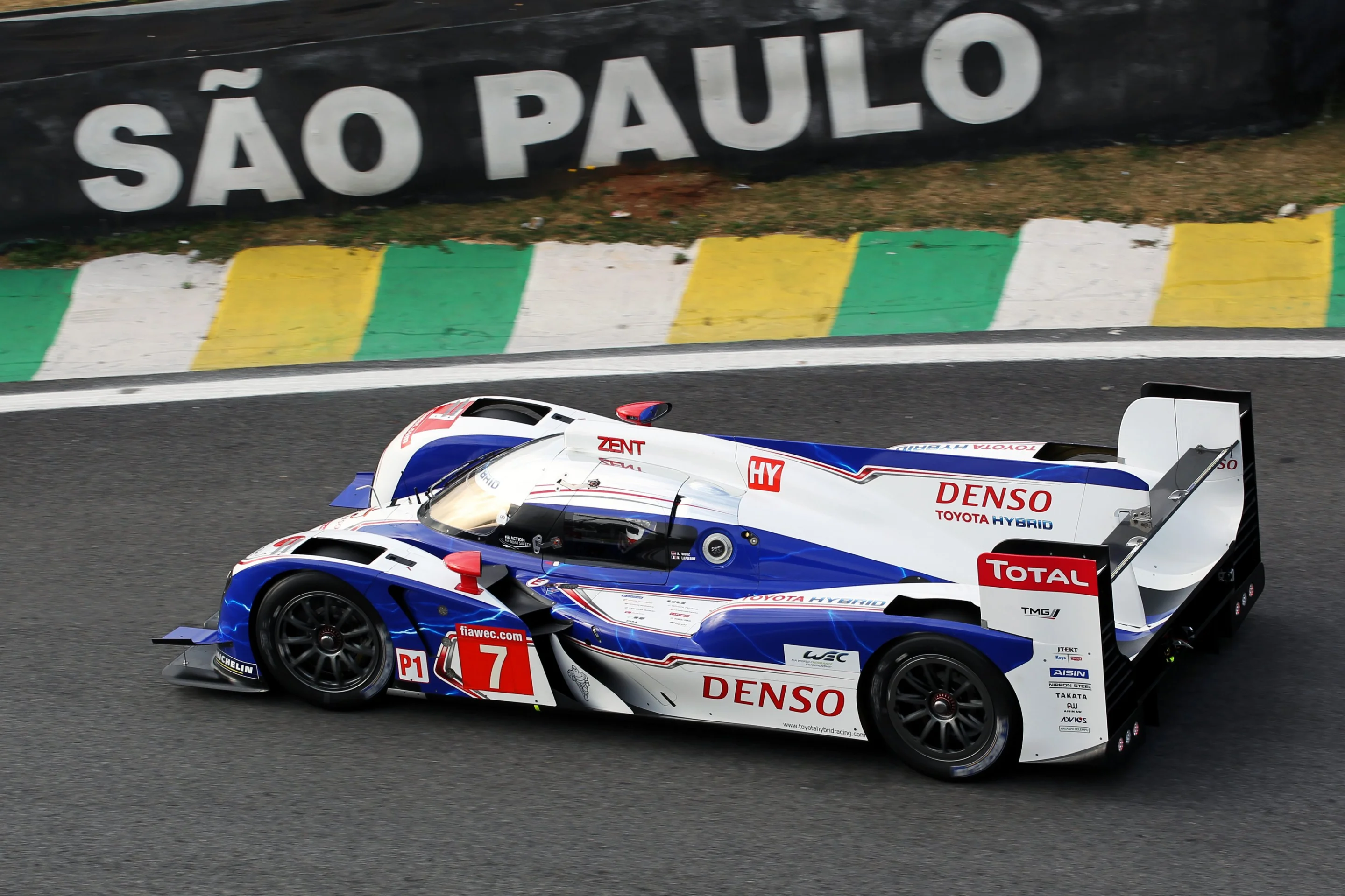 The Toyota TS030 led the Six Hours of Sao Paulo from flag to flag