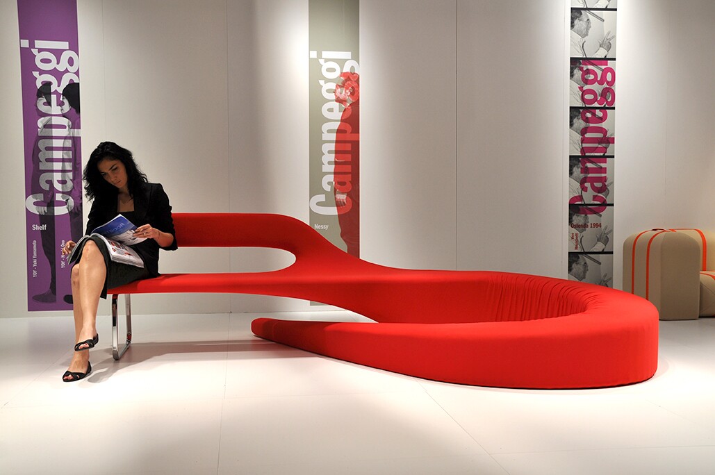 Inspired by the mythical creature of Loch Ness, Nessy is a flexible sofa with an unusual visual appearance (Photo: Edoardo Campanale/Gizmag.com)