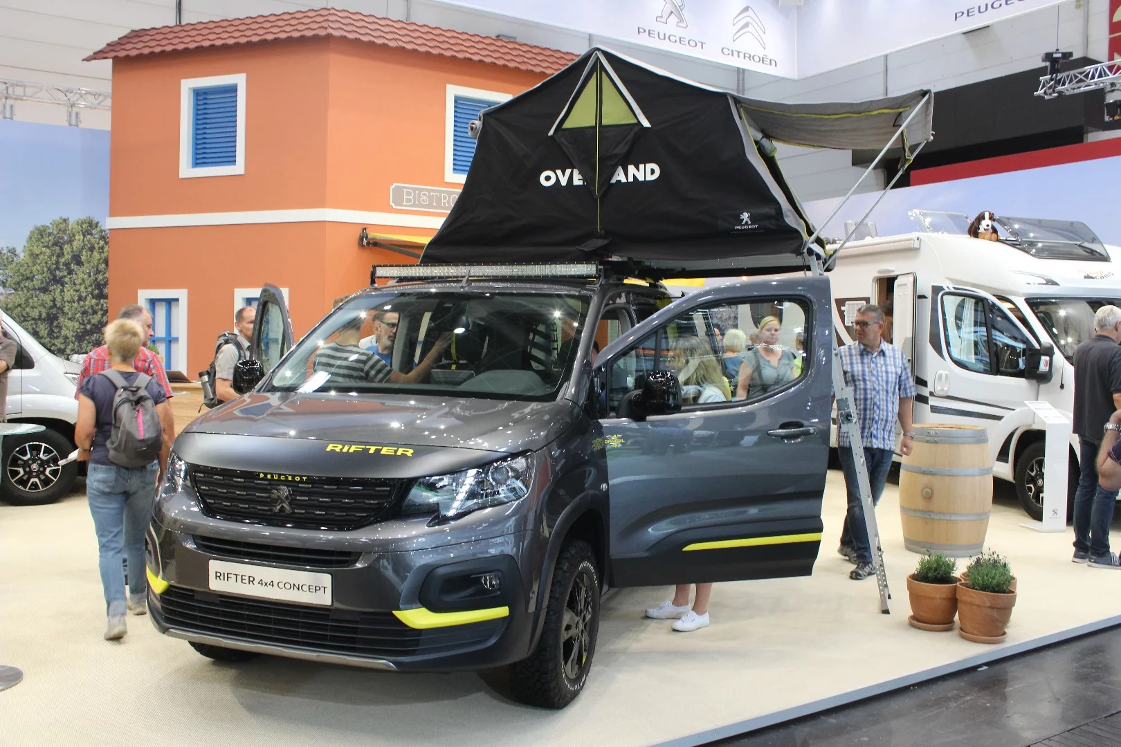 The Peugeot Rifter 4x4 concept is a smaller, more rugged camper van concept that debuted at the Geneva Motor Show prior to its appearance here at the Caravan Salon