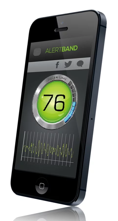 The Impecca Alert Band connects to an accompanying smartphone app to display a fatigue rating and provide alerts