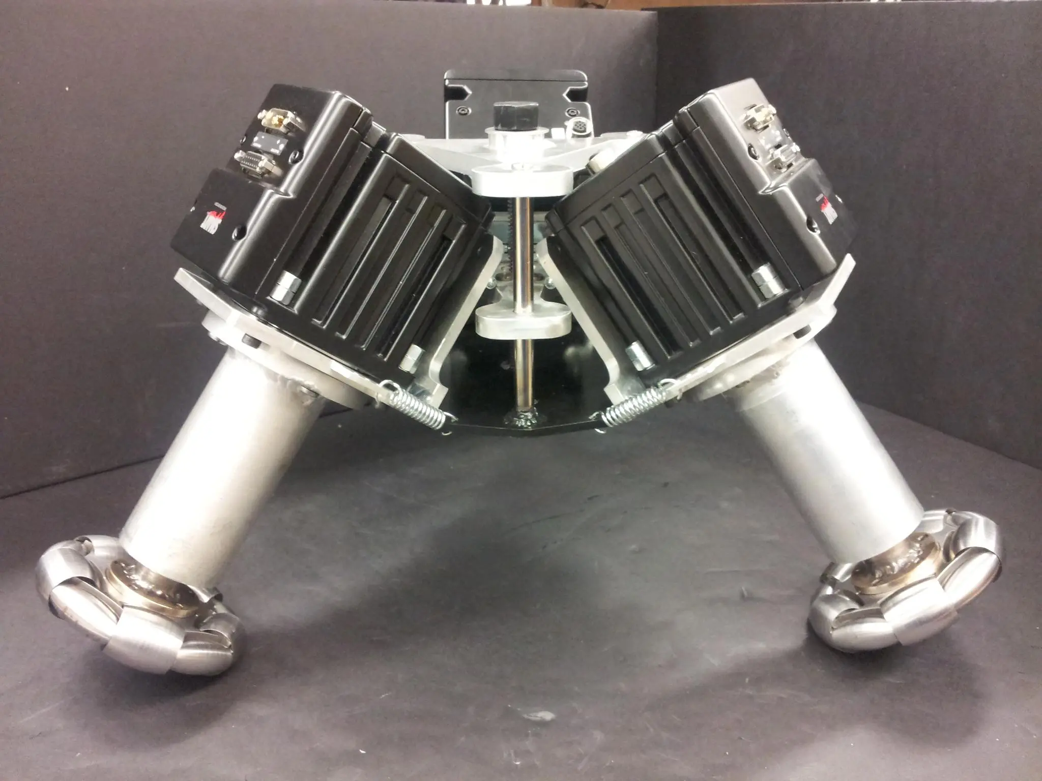 Close up of the three-motor drive system