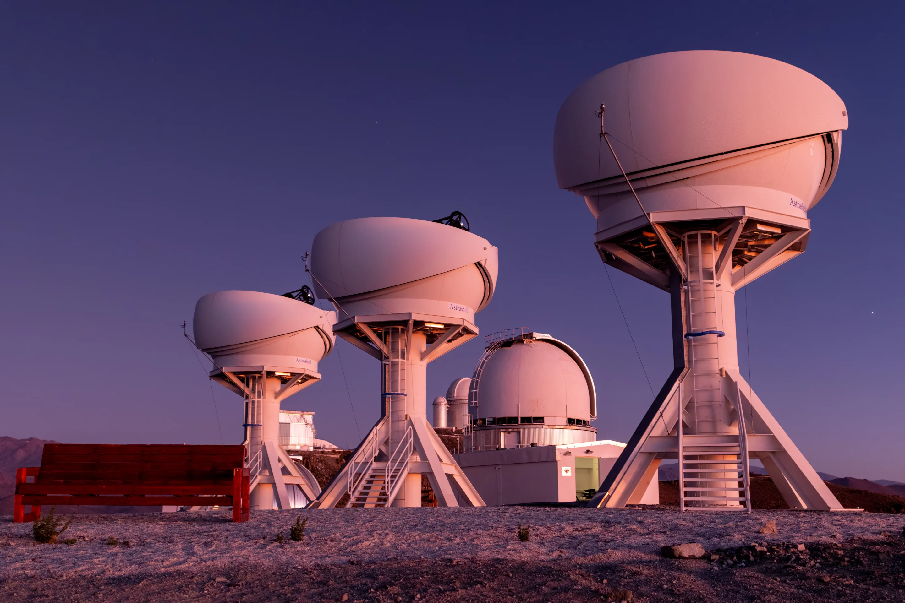 The BlackGEM telescopes with their domes open