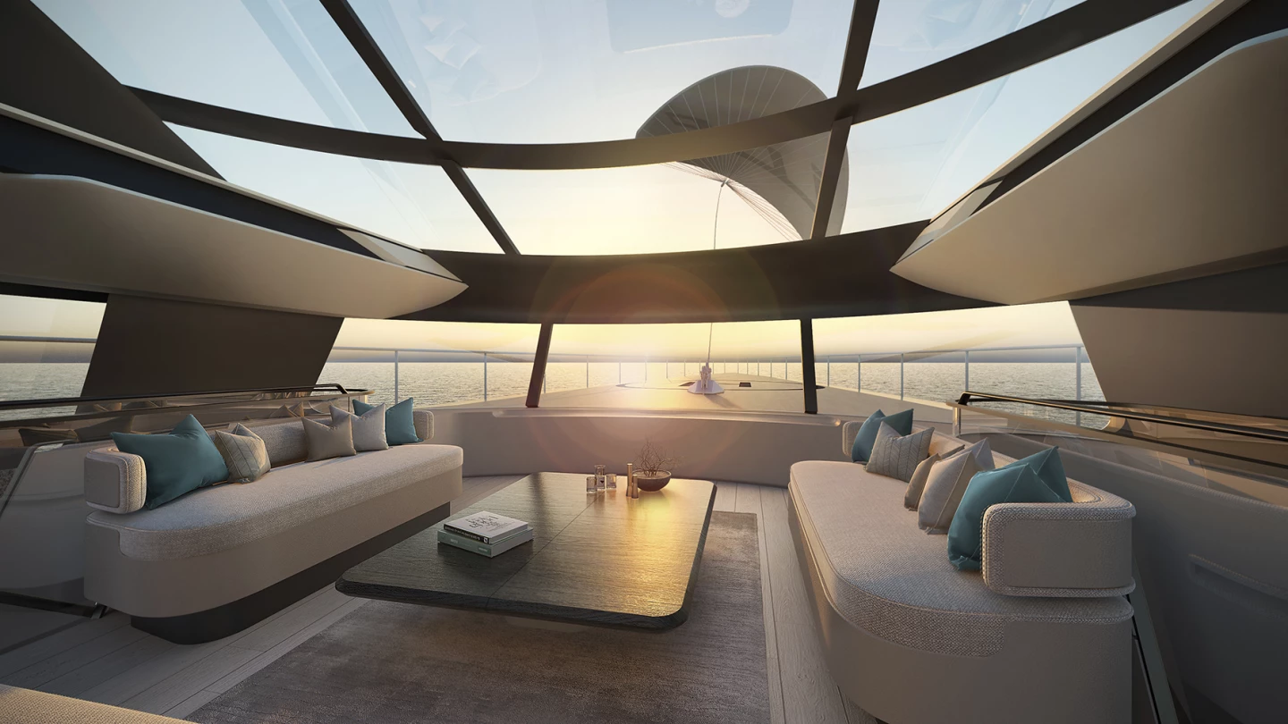 That distinctive central shell of glass creates huge views